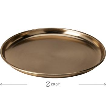 Preview: Lussuoso vassoio da portata e vassoio decorativo in metallo, Ø28 cm- Design esclusivo per Natale, feste, cucina, casa e decorazione