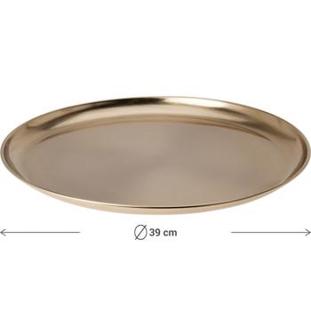 Preview: Esclusivo vassoio da portata e vassoio decorativo in metallo, Ø39 cm - Design moderno per Natale, feste e celebrazioni. Decorazione elegante per la vostra casa