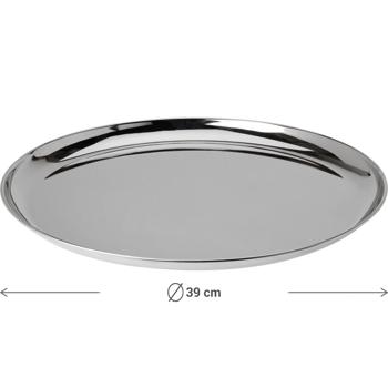 Preview: Elegante vassoio da portata e vassoio decorativo in metallo, Ø39 cm- Design elegante per Natale, feste, decorazioni, cucina e casa