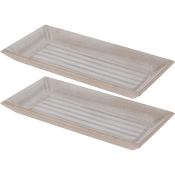 lot de 2 plateaux décoratifs stylés - Parfaits pour la décoration, Noël & le service. De haute qualité, polyvalent, idéal pour chaque pièce