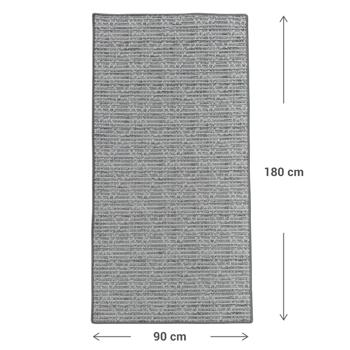 Preview: Tapis d‘extérieur polypropylène - Motif losange grand, gris - Durable, respirant, 90x180cm - Idéal tente, auvent, balcon, terrasse