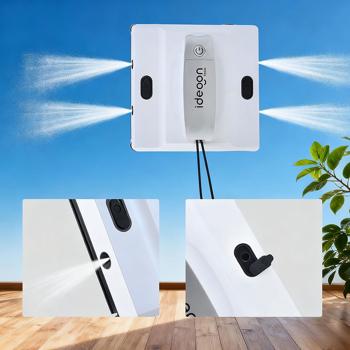 Robot Nettoyeur de Vitres Automatique avec Pulvérisateur Intégré, Robot Laveur de Vitres 5600 Pa, avec Télécommande - Nettoyeur de vitres - Rue du Commerce