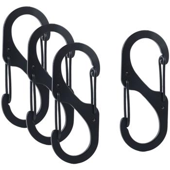 Carabiner S-hook set of 4, 5 x 2.2 cm: Robust multi-purpose hooks for a secure hold - The clever solution for keeping your home, garage & outdoor areas tidy