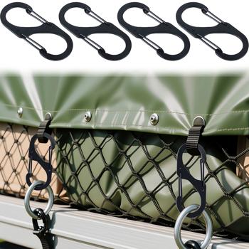 Karabiner-S-Haken 4er-Set, 7,2 x 3 cm: Robuste Mehrzweckhaken für sicheren Halt – Die clevere Lösung für Ordnung in Haus, Garage & Outdoor