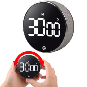 Preview: Digital kitchen timer with rotary dial - practical egg timer with magnet, loud alarm, countdown function & large LCD display