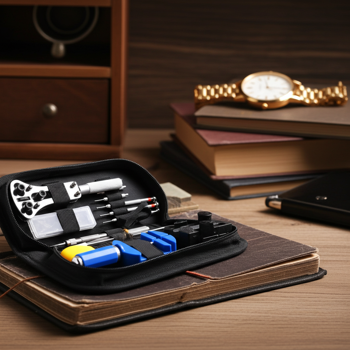 Comprehensive 13-piece watch repair set - Professional watchmaker tool case for shortening watch bands, battery replacement & more