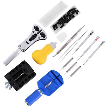 Preview: Kit de 13 outils horlogers pour réparation de montre – coffret professionnel pour ajustement de bracelets, changement de piles et plus