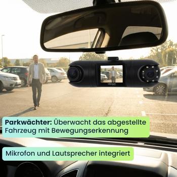 Preview: QHD Dual Dashcam – Premium Auto Kamera mit GPS & G-Sensor, IR-Nachtsicht, 2K Video-Qualität, zuverlässige 24h Ultra-Weitwinkel Überwachung