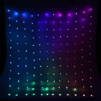 Mehrfarbiger RGB Lichtervorhang 144 LEDs mit Fernbedienung, ideal für Innen & Aussen - Stimmungsvolle Fenster Lichterkette für Partys & Deko
