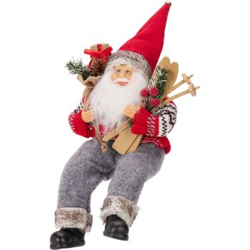 Preview: Père Noël assis avec des skis & un sac pour un intérieur festif, gris/rouge - décoration de Noël pour un Avent empreint de recueillement, cheminée & rebord de fenêtre Preview: Père Noël assis avec des skis & un sac pour un intérieur festif, gris/rouge - décoration de Noël pour un Avent empreint de recueillement, cheminée & rebord de fenêtre