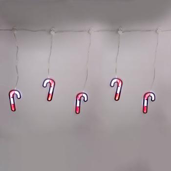 Rideau lumineux LED sucre d‘orge/bougie enchanteur pour une décoration de Noël de rêve. Parfait pour une décoration festive de fenêtre ou de mur