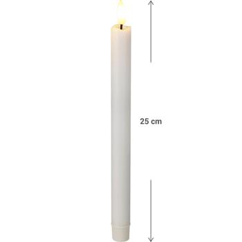 Preview: High-quality LED candles set of 2 for a romantic ambience at home or as festive & Christmassy table decoration - 25cm flickering household candles Preview: High-quality LED candles set of 2 for a romantic ambience at home or as festive & Christmassy table decoration - 25cm flickering household candles