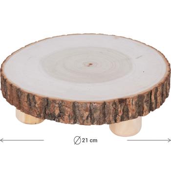 Preview: Disco di tronco con base in Paulownia-legno, 21 x 21 x 6 cm, sostenibile - decorazione di alta qualità & sottobicchiere
