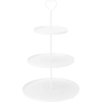 Elegant etagere with 3 levels, 30 x 30 x 48 cm - versatile, perfect for serving cakes, fruit or snacks in style - creamy white