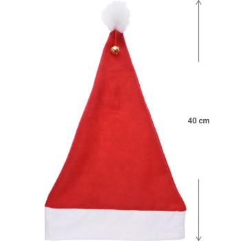 Preview: Festliche Weihnachtsmann Mütze mit Pompon und Glocke - ideal für Feiern, Kostüme und die perfekte festliche Stimmung