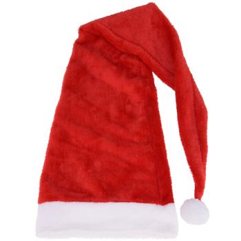 Cappello di Babbo Natale festoso, cappello in peluche rosso con pompon bianco per adulti – Ideale per feste, mercatini di Natale e carnevale