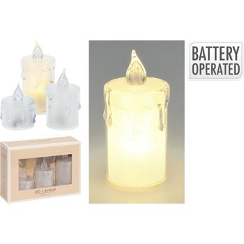 Preview: Bougies LED Élegantes - Lot de 3, Effet Flamme Réaliste, Sans Risque - Déco Sûre Table, Étagère, Fêtes - Piles LR1130 Incluses