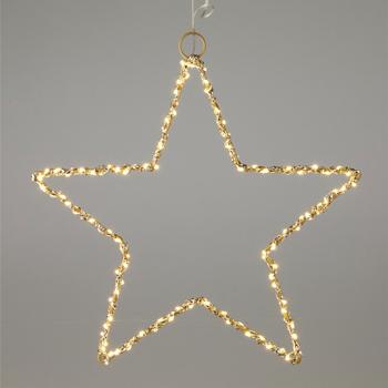 Preview: Étoile de Noël Magique LED - Décoration fenêtre & intérieure festive - 120 LEDs blanc chaud - 30x0,5cm - Minuterie intégrée - Fonctionne à piles IP20