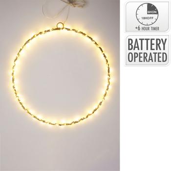 Preview: 2er-Set Deko-Ring mit 120 & 150 LEDs, warmweiss, 30 x 0,5 cm und 50 x 0,5 cm – ideal für Partys, als Fensterdeko & Weihnachtsdeko für den Innenbereich