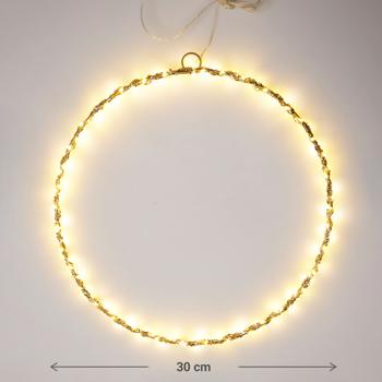 Preview: Deko-Ring mit 120 LEDs, warmweiss, 30 x 0,5 cm – ideal für Partys, als Fensterdeko & Weihnachtsdeko für den Innenbereich