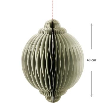 Preview: Palla di carta decorativa, 30 x 40 cm, con cordino, decorazione sospesa festiva per feste, party, compleanno & Natale - Verde chiaro Preview: Palla di carta decorativa, 30 x 40 cm, con cordino, decorazione sospesa festiva per feste, party, compleanno & Natale - Verde chiaro