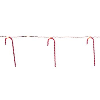 Guirlande lumineuse cannes de sucre d’orge - 10 pcs, 20 LED blanc chaud, à piles avec minuterie 6h - Décoration de Noël magique et sans fil