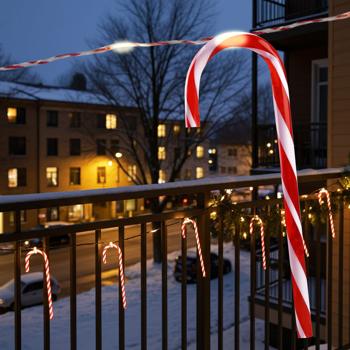 Preview: Magische Weihnachtsdeko-Zuckerstange Lichterkette - 10 Stk. 20 Warmweisse LEDs, Batteriebetrieben mit 6h Timer - Perfekte Weihnachtsdeko