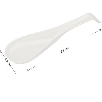 Preview: Löffelablage aus Porzellan, weiss: Eleganter Küchenhelfer-Ablage, hitzefest & hygienisch – Halt die Arbeitsplatte sauber