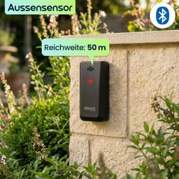 Preview: WLAN Wetterstation mit App & XXL Display: Tuya Smart Home, Aussen-Sensor, Weck-Alarm - Temperatur, Feuchtigkeit, UV Index, Wettervorhersage & mehr