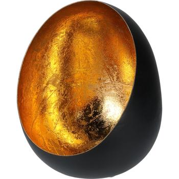 Preview: 2er-Set Elegantes Windlicht aus Metall 10 x 13 cm, für Kerzen und Teelichter, schwarz/gold: Ein stilvolles Deko-Objekt für drinnen & draussen