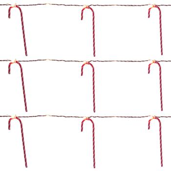 Lot 3 Guirlandes Lumineuses Noël Sucre d‘Orge Magiques - 20 LED Blanc Chaud - Minuteur 6h - Piles AA - Décoration Festive