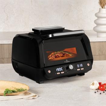 Preview: friggitrice ad aria calda multifunzione 12in1 con finestra, 6 litri, nero opaco oro rosa: senza grassi e digitale - Pasti sani in modo semplice e veloce