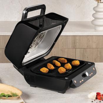 Preview: friggitrice ad aria calda multifunzione 12in1 con finestra, 6 litri, nero opaco oro rosa: senza grassi e digitale - Pasti sani in modo semplice e veloce