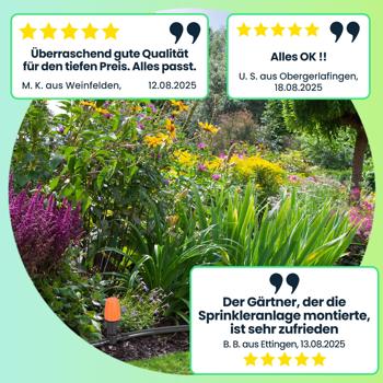 Preview: 2er-Set 136-tlg Sprinkler Bewässerungs-Set 2x 40m: Zuschneidbar, effizient & wassersparend – Automatische Pflanzenbewasserung fur Garten & Beet