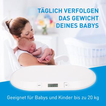 Preview: Digitale Babywaage bis 20kg: Präzise, komfortabel & sicher – Perfekt zur Gewichtskontrolle Ihres Babys & Kleinkinds