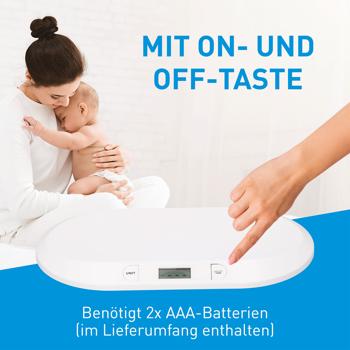 Preview: Digitale Babywaage bis 20kg: Präzise, komfortabel & sicher – Perfekt zur Gewichtskontrolle Ihres Babys & Kleinkinds