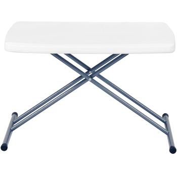 Preview: Camping folding table, height-adjustable, white: Outdoor folding table, sturdy & lightweight - A perfect companion for camping, picnics & gardening