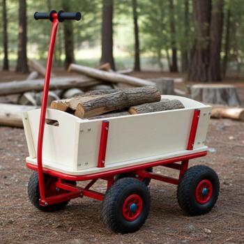 Preview: Versatile handcart with pneumatic tires, 100 kg load capacity: Robust & all-terrain - An ideal companion for excursions & transport