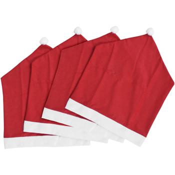 Preview: Santa chair cover set of 4, festive Christmas decor for chairs, perfect Christmas decoration - great Santa hat chair cover
