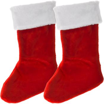 Preview: 2er-Set Flauschig-weicher Weihnachtsmann Stiefel Strumpf für die festliche Weihnachts-Deko – Perfekt für bleibende Weihnachts-Erinnerungen