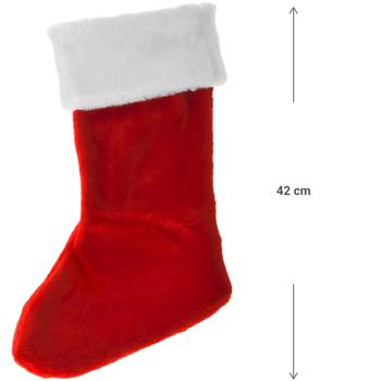 Preview: Lot de 4 chaussettes bottes du Père Noël en peluche toute douce pour une décoration de Noël festive – Parfait pour des souvenirs de Noël durables