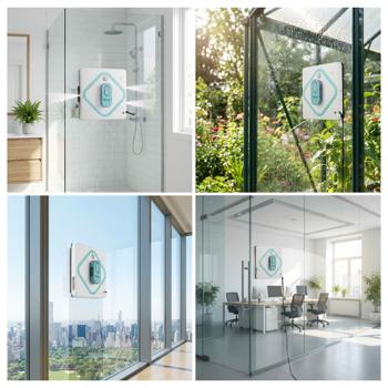 Preview: Smart AI window cleaning robot: 3000 Pa glass cleaning robot with app control, remote control, safety rope for streak-free clean windows