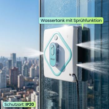 Preview: Smarter AI Fensterputzroboter: 3000Pa Glasreinigungsroboter mit App-Steuerung, Fernbedienung, Sicherungsseil für streifenfreie saubere Fenster