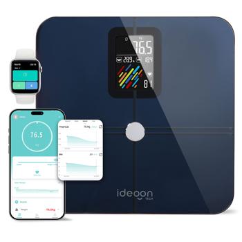 Top Körperanalysewaage aus Glas (max. 180 kg): Exakte Körperanalyse, misst Fett, BMI, Puls & Körpertyp. Ideal für Ihr Fitness-Ziel mit Fitdays App