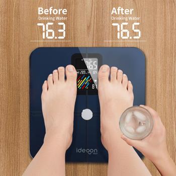 Preview: Top Körperanalysewaage aus Glas (max. 180 kg): Exakte Körperanalyse, misst Fett, BMI, Puls & Körpertyp. Ideal für Ihr Fitness-Ziel mit Fitdays App