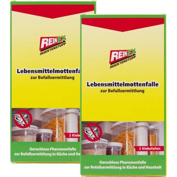 set of 2 monitoring food moth traps with 2 sticky traps each: Immediate detection & long-lasting effect against pantry pests