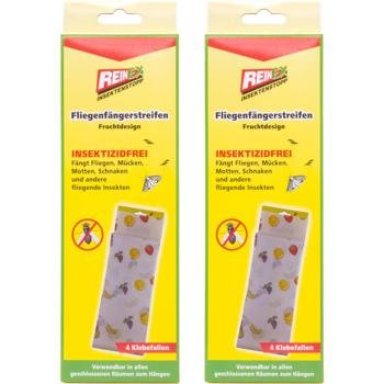 set of 2 flypaper strips fruit design: 4 premium sticky traps for reliable protection. Simple & clean fly and mosquito trap