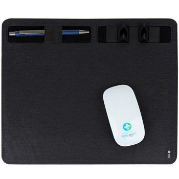 Preview: Mousepad with cell phone holder & induction charging: Dark grey, A smart desk organizer for wireless charging & tidiness