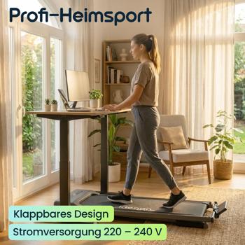 Preview: 2 in 1 Laufband & Walkingpad bis 12km/h, faltbar, App-Steuerung, Touchscreen, Fernbedienung & Tablet-Halterung, Belastbarkeit 110kg, Profi-Heimsport