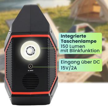 Preview: Tragbare Powerstation 155Wh 42000mAh Solar-Generator mit 230V AC Steckdose, USB-C QC 3.0, DC Output, LED-Screen & Licht für Camping Notstrom